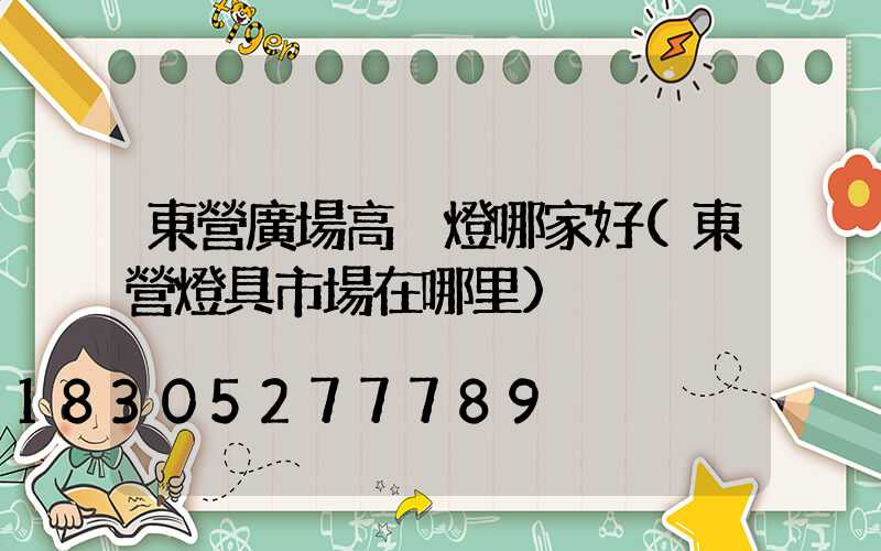 東營廣場高桿燈哪家好(東營燈具市場在哪里)