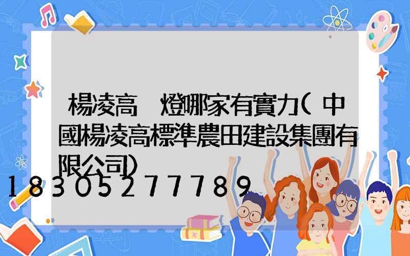 楊凌高桿燈哪家有實力(中國楊凌高標準農田建設集團有限公司)