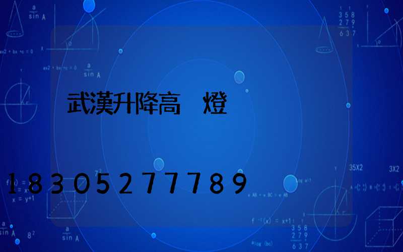 武漢升降高桿燈