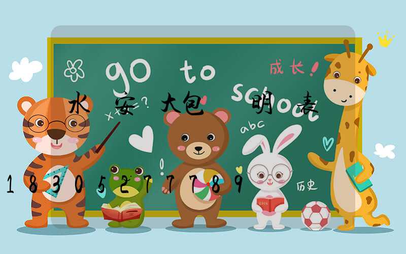 水電安裝大包報價明細表