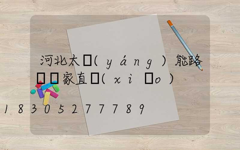 河北太陽(yáng)能路燈廠家直銷(xiāo)