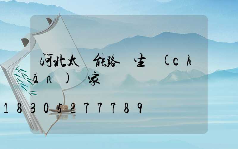 河北太陽能路燈生產(chǎn)廠家