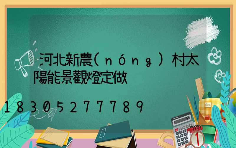 河北新農(nóng)村太陽能景觀燈定做