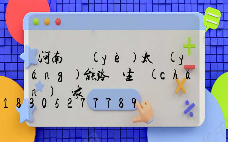 河南專業(yè)太陽(yáng)能路燈生產(chǎn)廠家