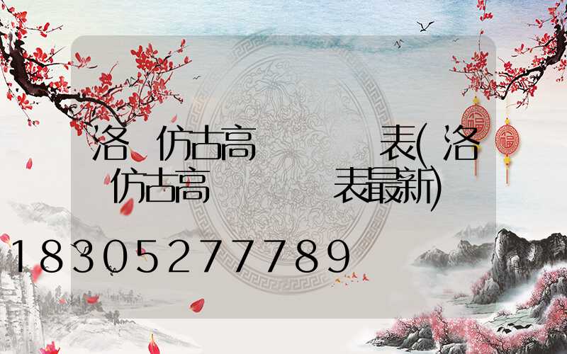 洛陽仿古高桿燈報價表(洛陽仿古高桿燈報價表最新)