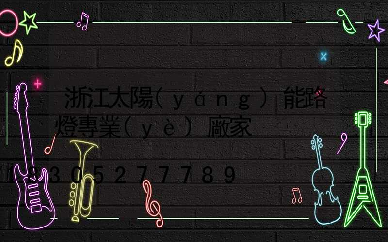 浙江太陽(yáng)能路燈專業(yè)廠家