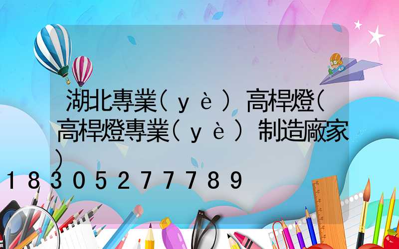 湖北專業(yè)高桿燈(高桿燈專業(yè)制造廠家)