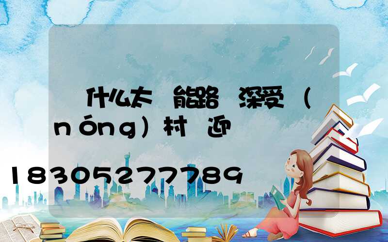 為什么太陽能路燈深受農(nóng)村歡迎