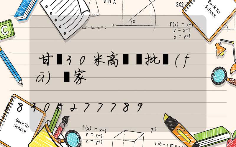 甘肅30米高桿燈批發(fā)廠家