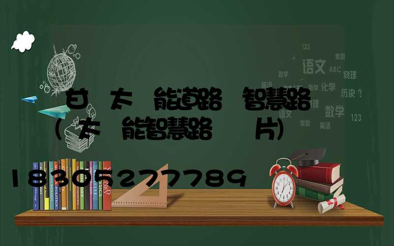 甘肅太陽能道路燈智慧路燈(太陽能智慧路燈圖片)