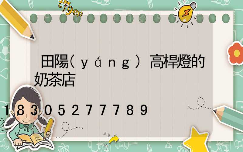 田陽(yáng)高桿燈的奶茶店