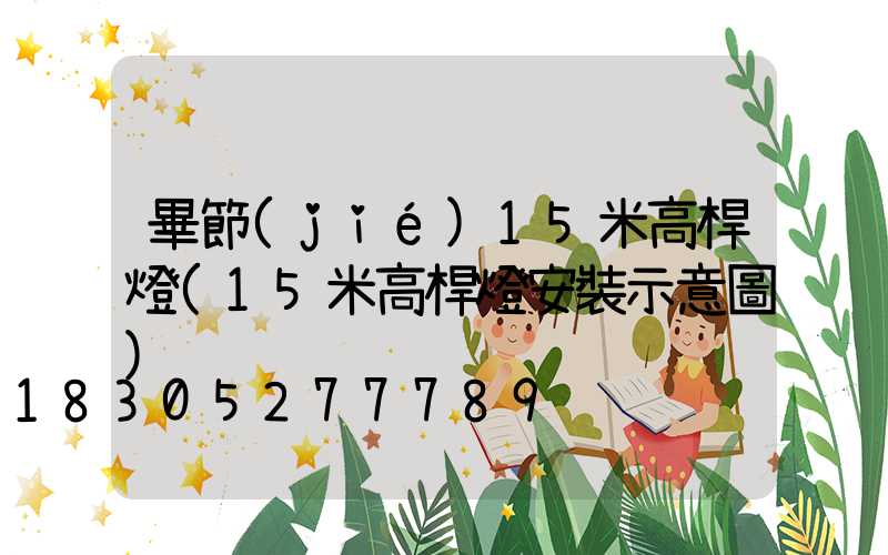 畢節(jié)15米高桿燈(15米高桿燈安裝示意圖)