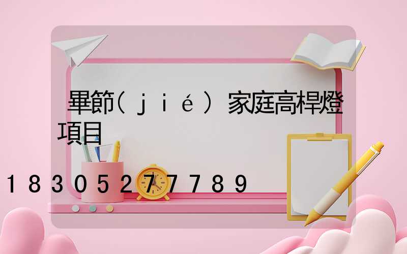 畢節(jié)家庭高桿燈項目