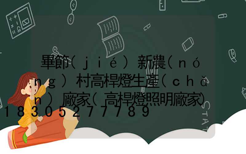 畢節(jié)新農(nóng)村高桿燈生產(chǎn)廠家(高桿燈照明廠家)