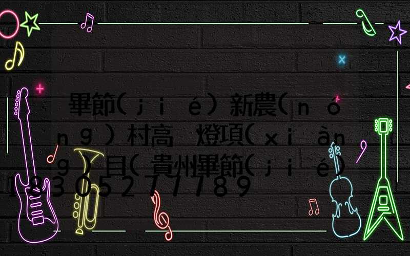 畢節(jié)新農(nóng)村高桿燈項(xiàng)目(貴州畢節(jié)鄉(xiāng)村)