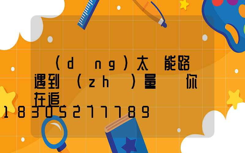 當(dāng)太陽能路燈遇到質(zhì)量問題你還在追...