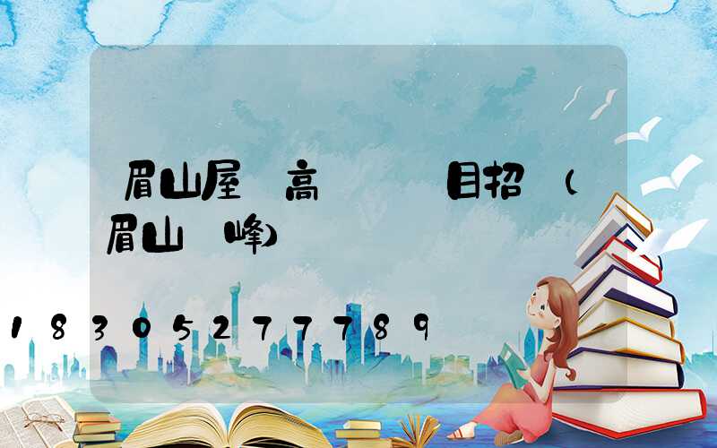 眉山屋頂高桿燈項目招標(眉山頂峰)