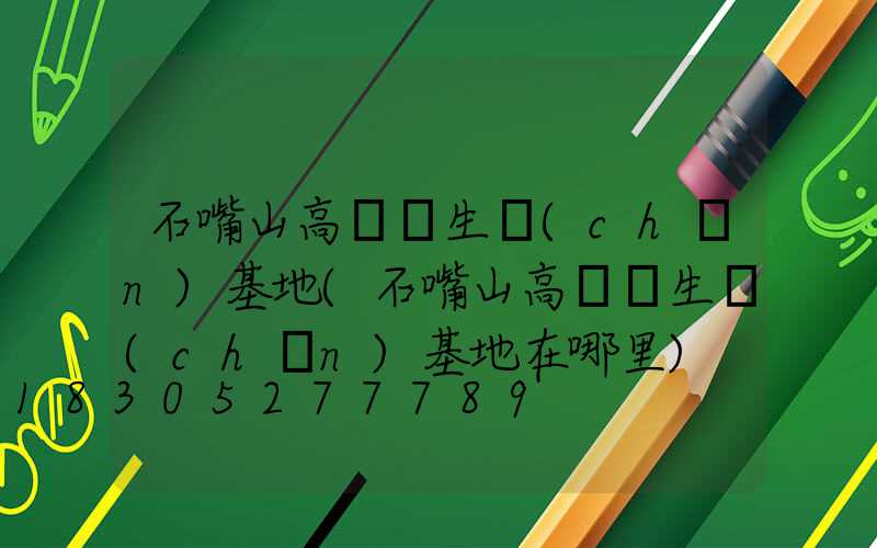 石嘴山高桿燈生產(chǎn)基地(石嘴山高桿燈生產(chǎn)基地在哪里)