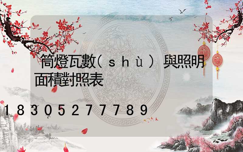 筒燈瓦數(shù)與照明面積對照表