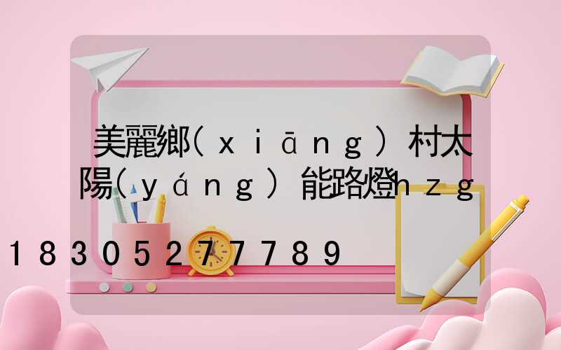 美麗鄉(xiāng)村太陽(yáng)能路燈hzg