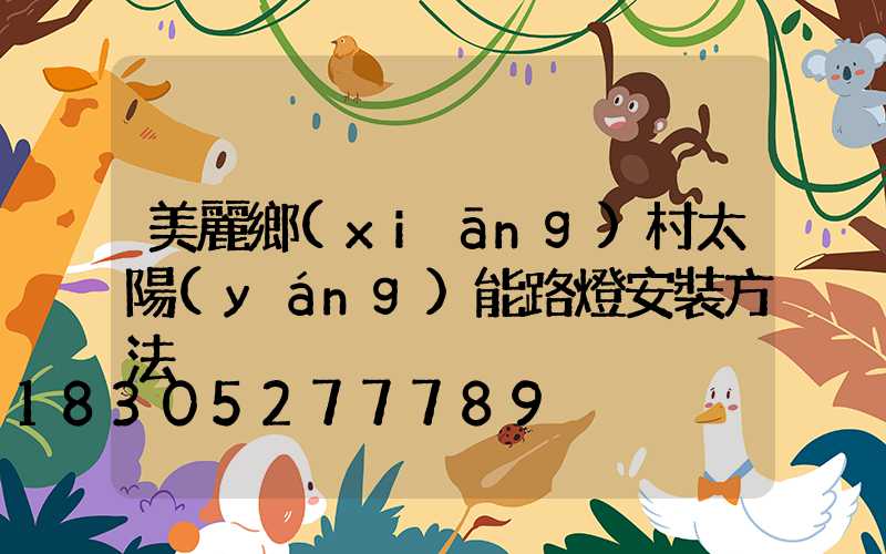 美麗鄉(xiāng)村太陽(yáng)能路燈安裝方法
