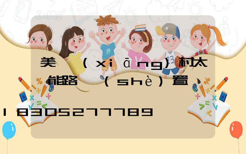 美麗鄉(xiāng)村太陽能路燈設(shè)置