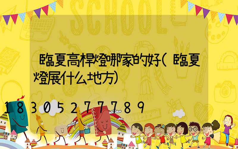 臨夏高桿燈哪家的好(臨夏燈展什么地方)