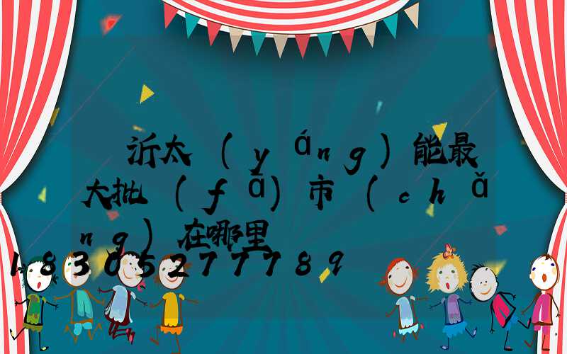 臨沂太陽(yáng)能最大批發(fā)市場(chǎng)在哪里