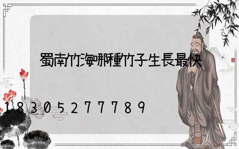 蜀南竹海哪種竹子生長最快