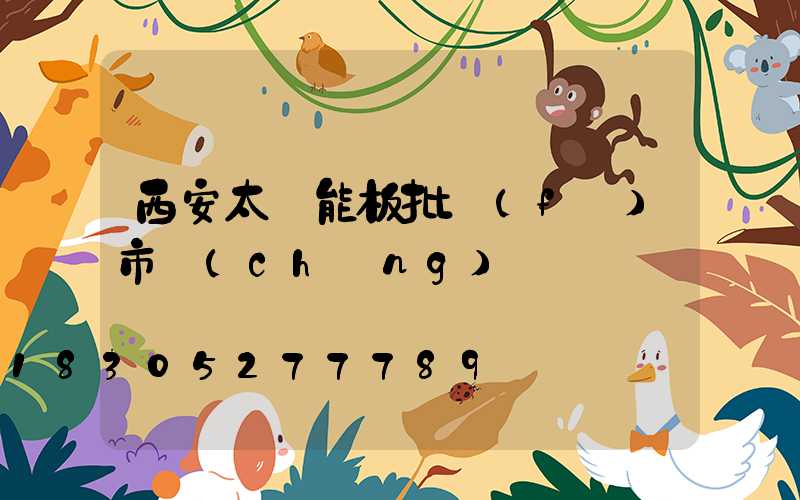 西安太陽能板批發(fā)市場(chǎng)