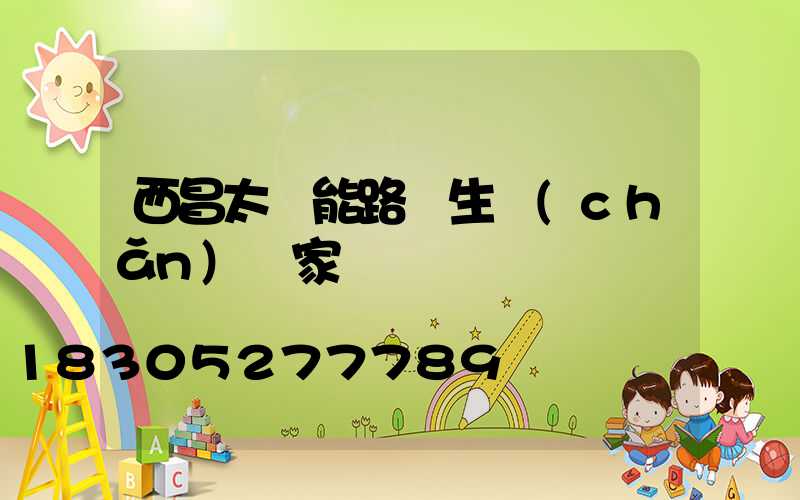西昌太陽能路燈生產(chǎn)廠家