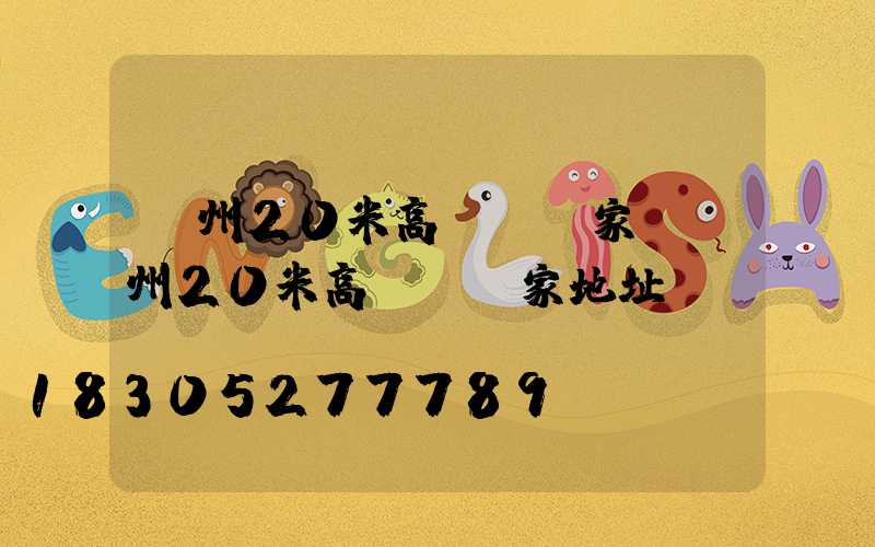 貴州20米高桿燈廠家(貴州20米高桿燈廠家地址)