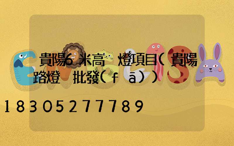 貴陽6米高桿燈項目(貴陽路燈桿批發(fā))