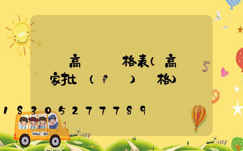 資陽高桿燈價格表(高桿燈廠家批發(fā)價格)