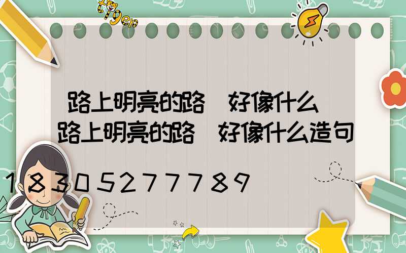 路上明亮的路燈好像什么(路上明亮的路燈好像什么造句)