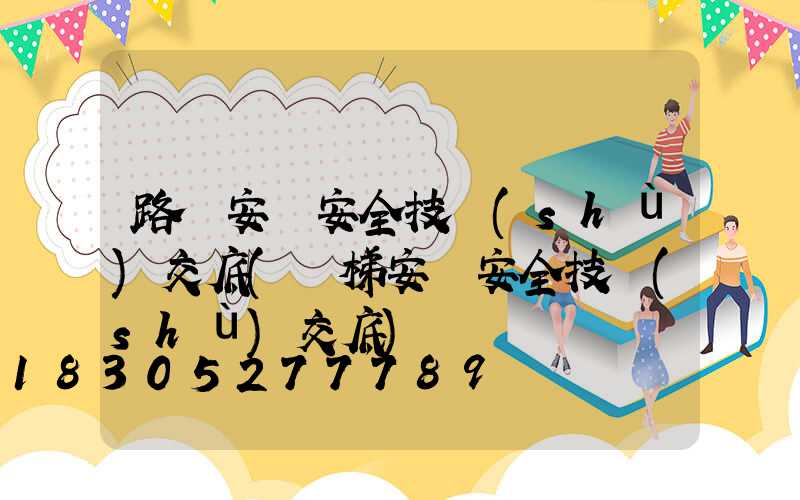 路燈安裝安全技術(shù)交底(電梯安裝安全技術(shù)交底)