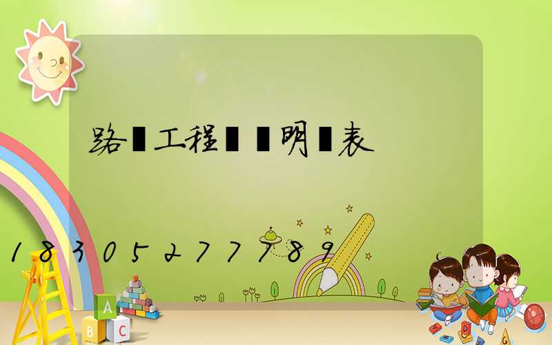 路燈工程報價明細表