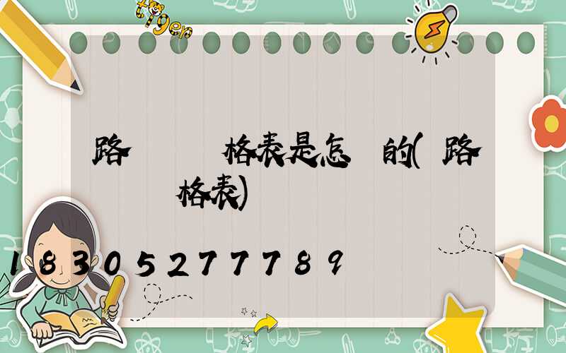 路燈桿價格表是怎樣的(路燈桿價格表)