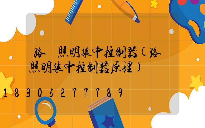 路燈照明集中控制器(路燈照明集中控制器原理)