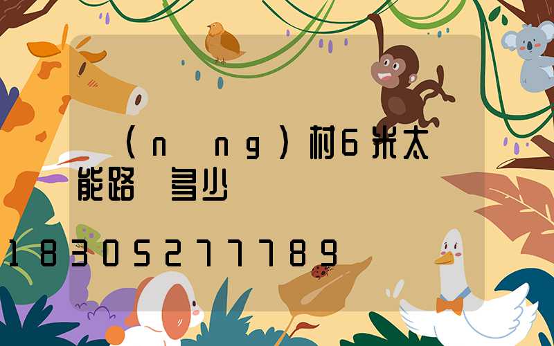 農(nóng)村6米太陽能路燈多少錢