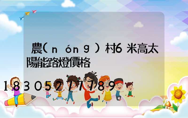 農(nóng)村6米高太陽能路燈價格