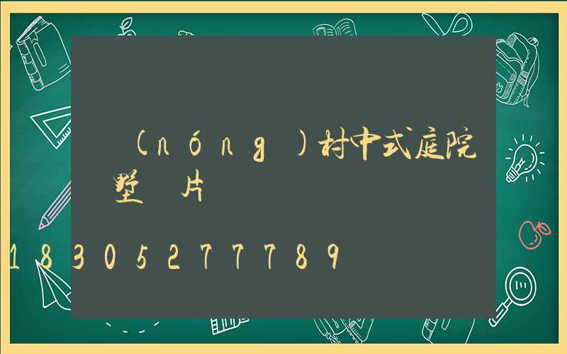 農(nóng)村中式庭院別墅圖片