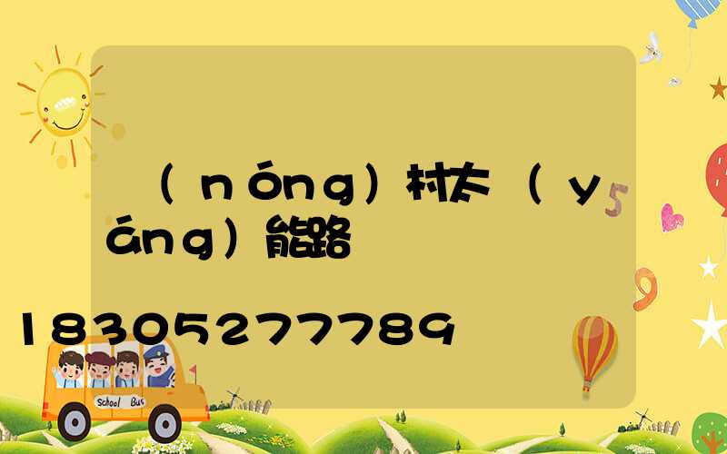 農(nóng)村太陽(yáng)能路燈