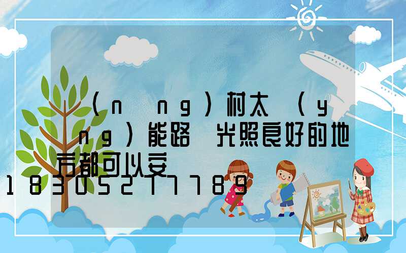 農(nóng)村太陽(yáng)能路燈光照良好的地方都可以安裝