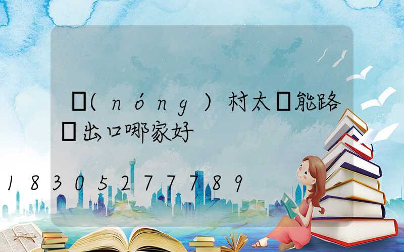 農(nóng)村太陽能路燈出口哪家好