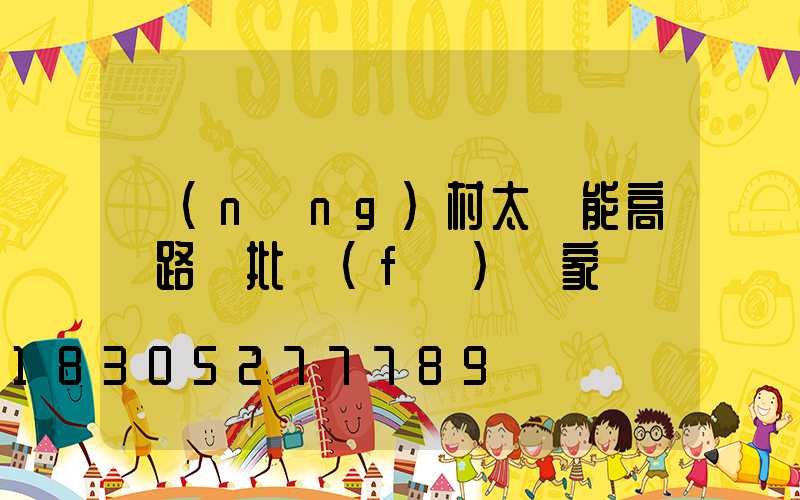 農(nóng)村太陽能高桿路燈批發(fā)廠家