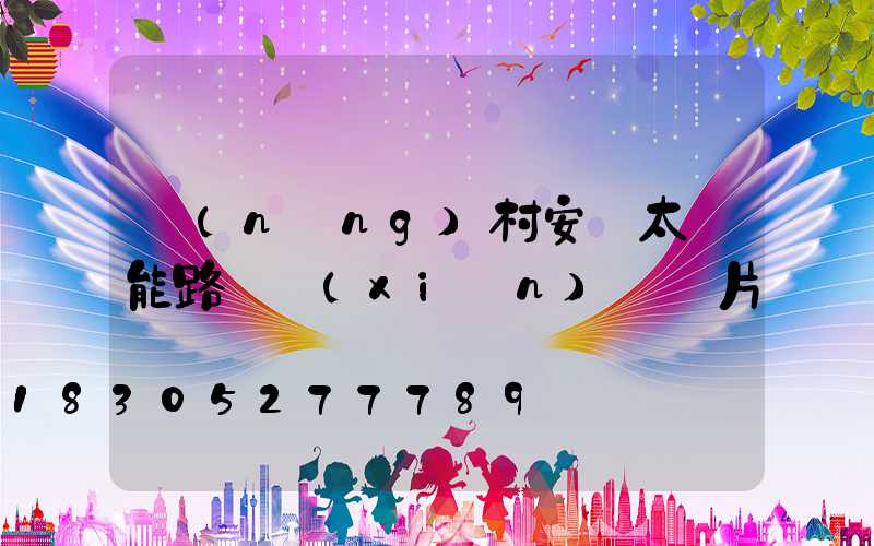 農(nóng)村安裝太陽能路燈現(xiàn)場圖片