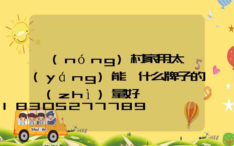 農(nóng)村家用太陽(yáng)能燈什么牌子的質(zhì)量好