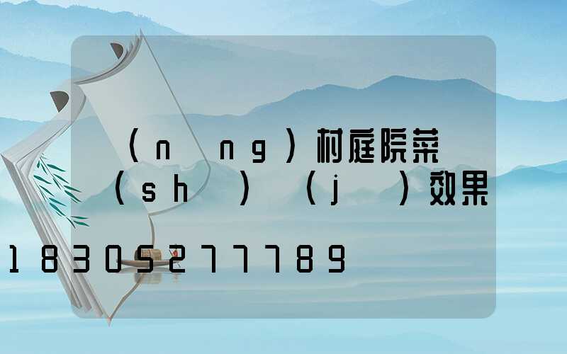 農(nóng)村庭院菜園設(shè)計(jì)效果圖