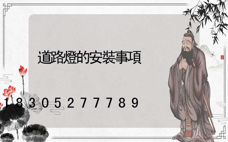 道路燈的安裝事項